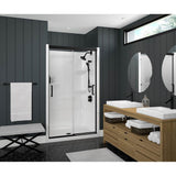 Maax - Incognito 74 39-42 x 74 in. 8mm Bypass Shower Door for Alcove Installation with Clear glass in Matte Black