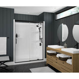 Maax - Incognito 74 51-54 x 74 in. 8mm Bypass Shower Door for Alcove Installation with Clear glass in Matte Black