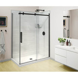 Halo Pro GS 56.5-59 x 78.75 in. 8mm Sliding Shower Door for Alcove Installation with GlassShield glass in Matte Black