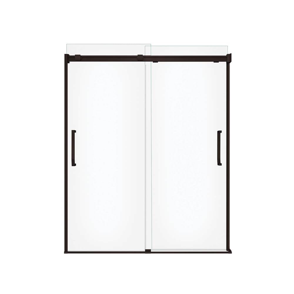 Inverto 56-59 x 70.5-74 in. 8mm Bypass Shower Door for Alcove Installation with Clear glass in Dark Bronze