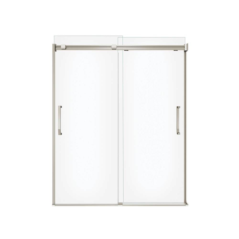 Inverto 56-59 x 70.5-74 in. 8mm Bypass Shower Door for Alcove Installation with Clear glass in Brushed Nickel