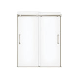 Inverto 56-59 x 70.5-74 in. 8mm Bypass Shower Door for Alcove Installation with Clear glass in Brushed Nickel