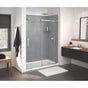Maax - Inverto 56-59 x 70.5-74 in. 8mm Bypass Shower Door for Alcove Installation with Clear glass in Brushed Nickel