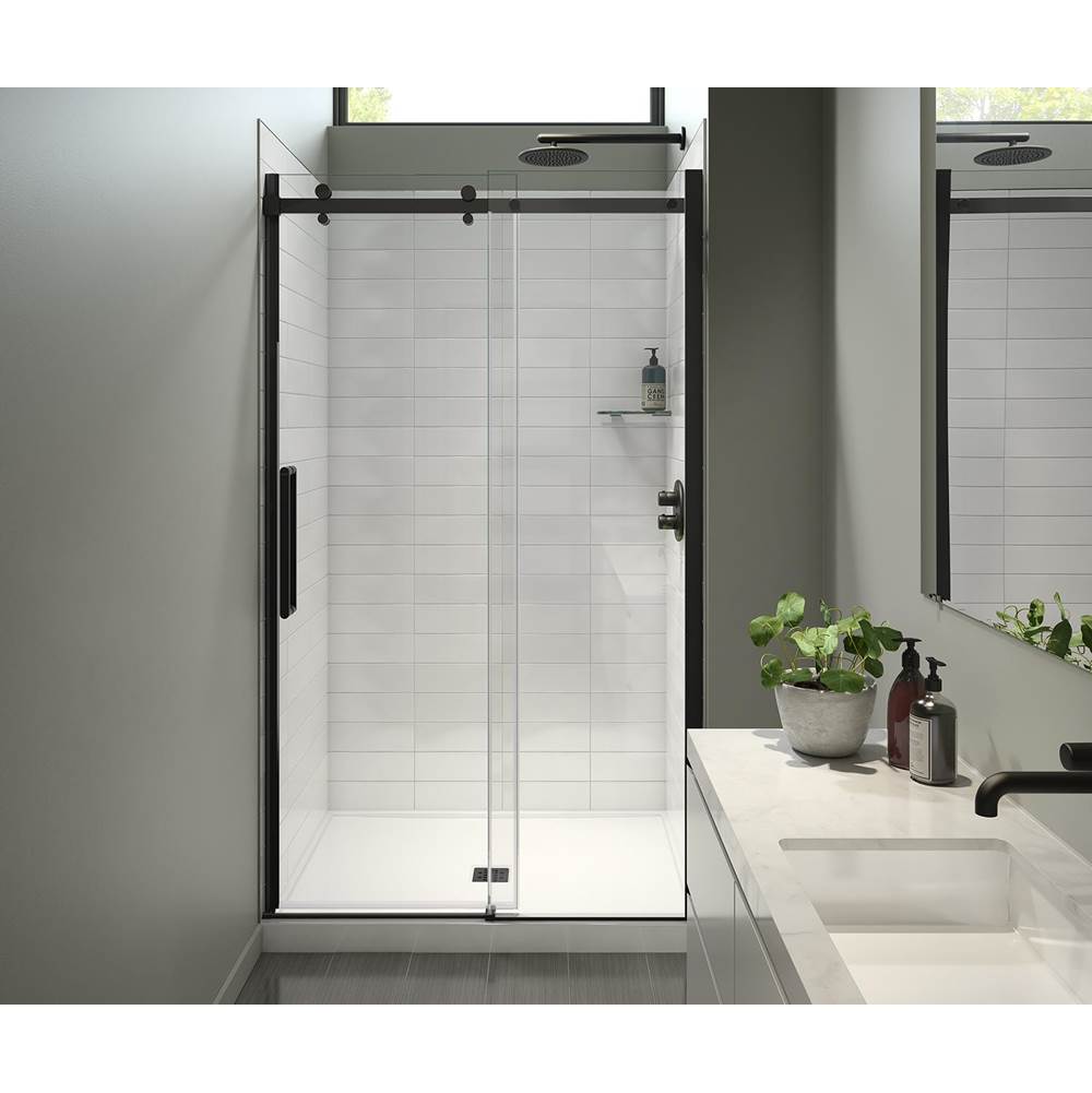 Maax - Halo Pro 44.5-47 x 78.75 in. 8mm Sliding Shower Door for Alcove Installation with Clear glass in Matte Black