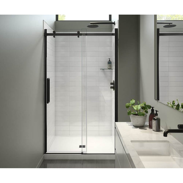 Maax - Halo Pro 44.5-47 x 78.75 in. 8mm Sliding Shower Door for Alcove Installation with Clear glass in Matte Black