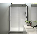Maax - Halo Pro 56.5-59 x 78.75 in. 8mm Sliding Shower Door for Alcove Installation with Clear glass in Matte Black