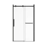 Halo Pro 44.5-47 x 78.75 in. 8 mm Sliding Shower Door with Towel Bar for Alcove Installation with Clear glass in Matte Black