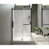 Maax - Halo Pro 44.5-47 x 78.75 in. 8 mm Sliding Shower Door with Towel Bar for Alcove Installation with Clear glass in Matte Black