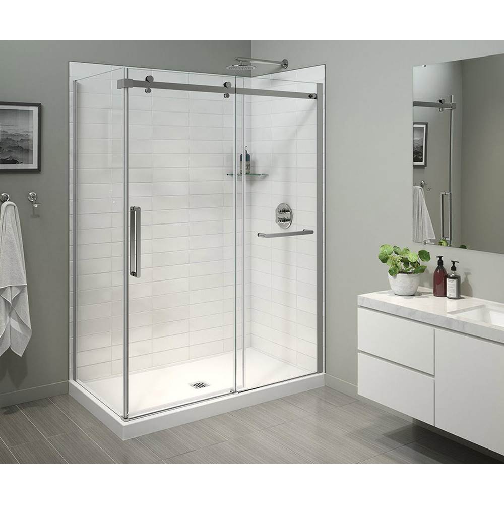 Halo Pro 56.5-59 x 78.75 in. 8 mm Sliding Shower Door with Towel Bar for Alcove Installation with Clear glass in Chrome