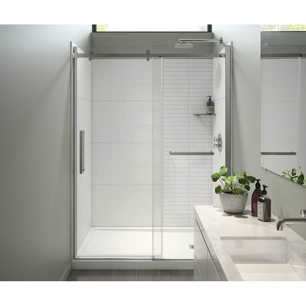 Maax - Halo Pro 56.5-59 x 78.75 in. 8 mm Sliding Shower Door with Towel Bar for Alcove Installation with Clear glass in Chrome