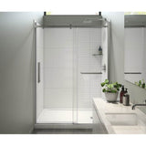 Maax - Halo Pro 56.5-59 x 78.75 in. 8 mm Sliding Shower Door with Towel Bar for Alcove Installation with Clear glass in Chrome