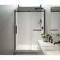 Maax - Halo Pro 56.5-59 x 78.75 in. 8 mm Sliding Shower Door with Towel Bar for Alcove Installation with Clear glass in Matte Black