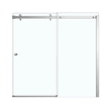 Luminescence 56.5-59 x 55.5-57.5 in. 6mm Sliding Tub Door for Alcove Installation with Clear glass in Brushed Nickel
