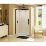 Halo 44.5-47 x 78.75 in. 8mm Sliding Shower Door for Alcove Installation with Clear glass in Matte Black