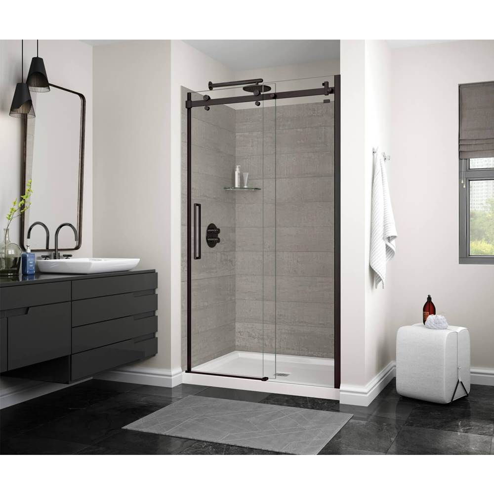 Maax - Halo 44.5-47 x 78.75 in. 8mm Sliding Shower Door for Alcove Installation with Clear glass in Matte Black