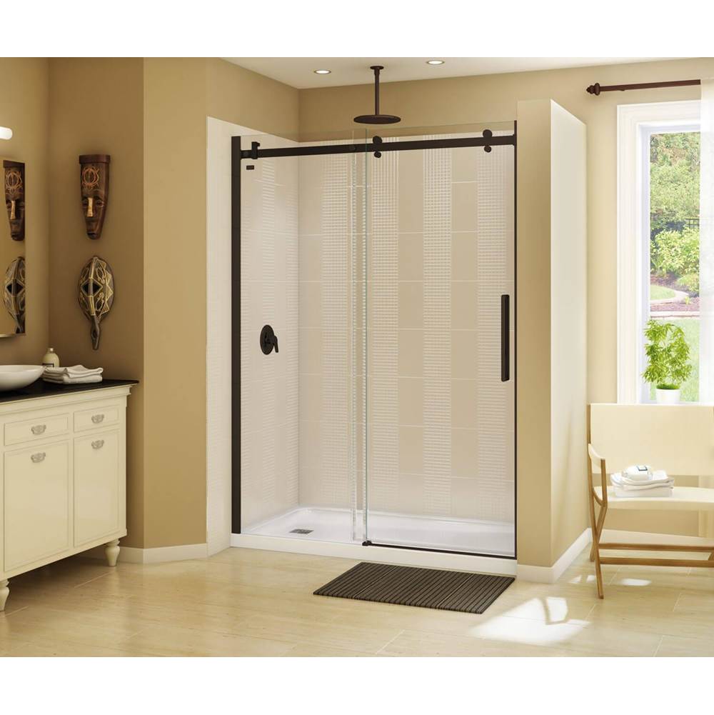 Maax - Halo 56.5-59 x 78.75 in. 8mm Sliding Shower Door for Alcove Installation with Clear glass in Dark Bronze
