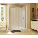 Halo 56.5-59 x 78.75 in. 8mm Sliding Shower Door for Alcove Installation with Clear glass in Brushed Nickel