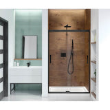 Maax - Incognito 70 44-47 x 70 1/2 in. 6mm Bypass Shower Door for Alcove Installation with Clear glass in Matte Black