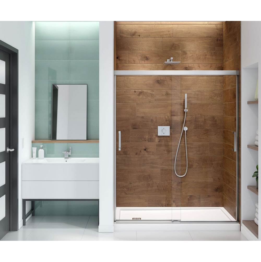 Maax - Incognito 70 56-59 x 70 1/2 in. 6mm Bypass Shower Door for Alcove Installation with Clear glass in Chrome