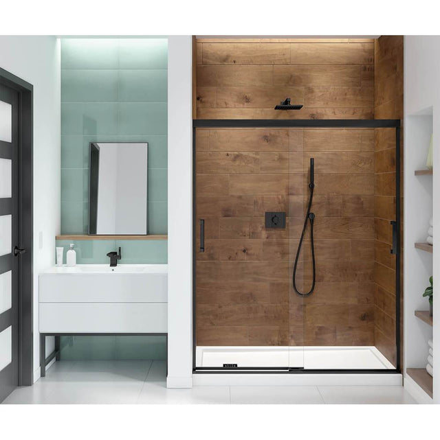 Maax - Incognito 70 56-59 x 70 1/2 in. 6mm Bypass Shower Door for Alcove Installation with Clear glass in Matte Black