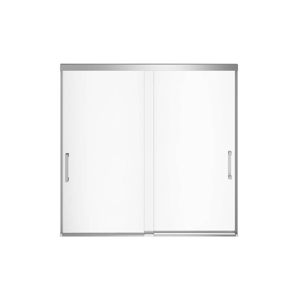 Incognito 57 56-59 x 56 3/4 in. 6mm Bypass Tub Door for Alcove Installation with Clear glass in Chrome