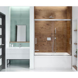 Maax - Incognito 57 56-59 x 56 3/4 in. 6mm Bypass Tub Door for Alcove Installation with Clear glass in Chrome