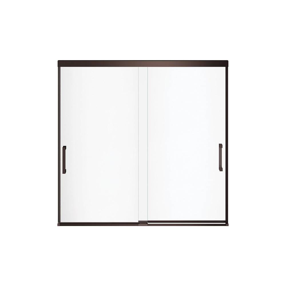 Incognito 57 56-59 x 56 3/4 in. 6mm Bypass Tub Door for Alcove Installation with Clear glass in Dark Bronze
