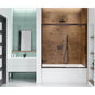 Maax - Incognito 57 56-59 x 56 3/4 in. 6mm Bypass Tub Door for Alcove Installation with Clear glass in Dark Bronze