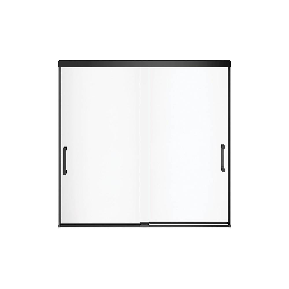 Incognito 57 56-59 x 56 3/4 in. 6mm Bypass Tub Door for Alcove Installation with Clear glass in Matte Black