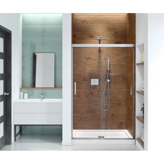 Maax - Incognito 70 44-47 x 70 1/2 in. 8mm Bypass Shower Door for Alcove Installation with Clear glass in Chrome