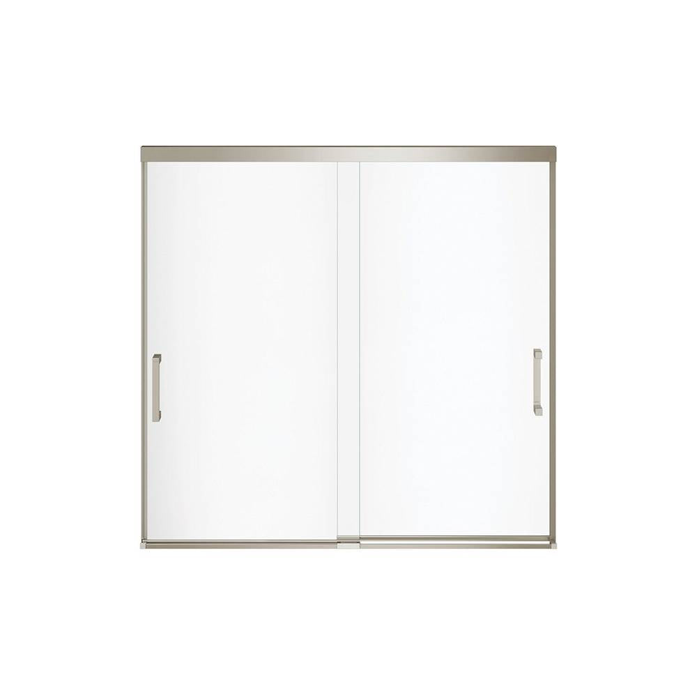 Incognito 57 56-59 x 56 3/4 in. 8mm Bypass Tub Door for Alcove Installation with Clear glass in Brushed Nickel