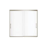 Incognito 57 56-59 x 56 3/4 in. 8mm Bypass Tub Door for Alcove Installation with Clear glass in Brushed Nickel