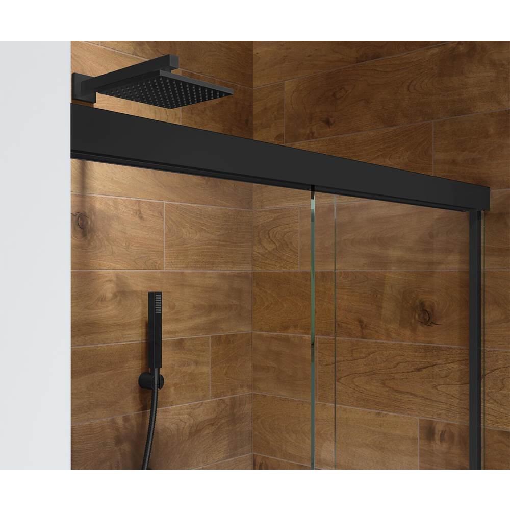 Incognito 57 56-59 x 56 3/4 in. 8mm Bypass Tub Door for Alcove Installation with Clear glass in Matte Black