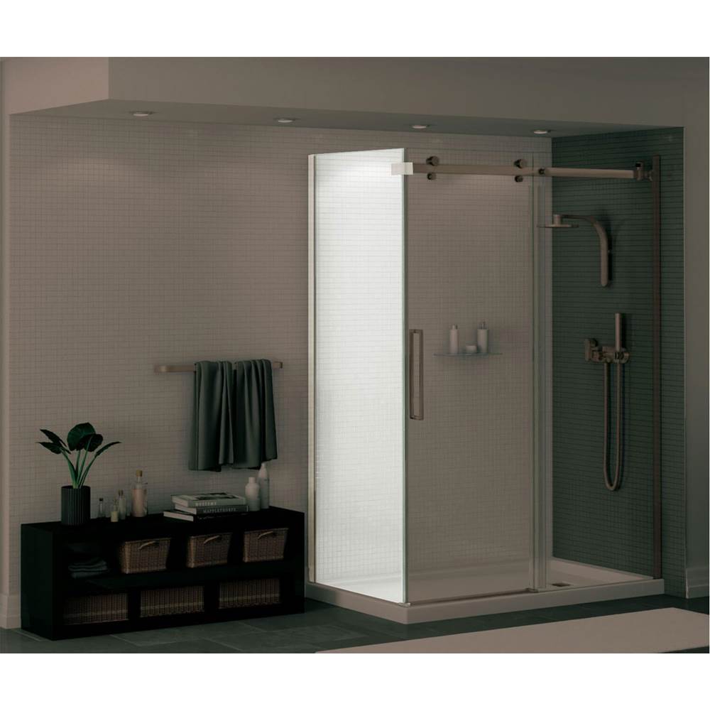 Maax - Halo Return Panel for 42 in. Base with Clear glass in Brushed Nickel
