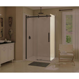 Maax - Halo Return Panel for 34 in. Base with Clear glass in Dark Bronze