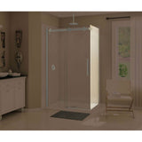 Maax - Halo Return Panel for 34 in. Base with Clear glass in Brushed Nickel