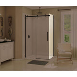 Maax - Halo Return Panel for 36 in. Base with Clear glass in Matte Black