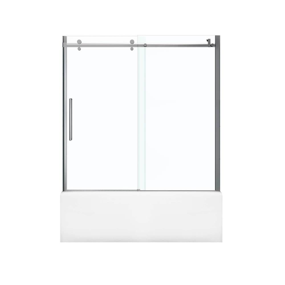 Halo 56.5-59 x 59 in. 8 mm Sliding Tub Door for Alcove Installation with Clear glass in Chrome