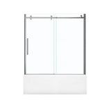 Halo 56.5-59 x 59 in. 8 mm Sliding Tub Door for Alcove Installation with Clear glass in Chrome