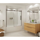 Maax - Halo 56.5-59 x 59 in. 8 mm Sliding Tub Door for Alcove Installation with Clear glass in Dark Bronze