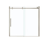 Halo 56.5-59 x 59 in. 8 mm Sliding Tub Door for Alcove Installation with Clear glass in Brushed Nickel