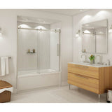 Maax - Halo 56.5-59 x 59 in. 8 mm Sliding Tub Door for Alcove Installation with Clear glass in Brushed Nickel