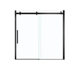 Halo 56.5-59 x 59 in. 8 mm Sliding Tub Door for Alcove Installation with Clear glass in Matte Black