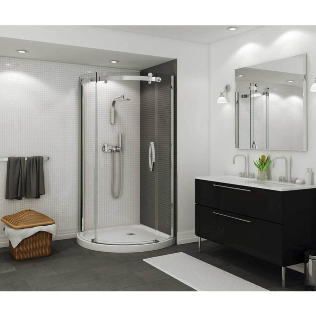 Maax - Halo Round 36 x 36 x 76 in Sliding Shower Door for Corner Installation with Clear glass in Chrome