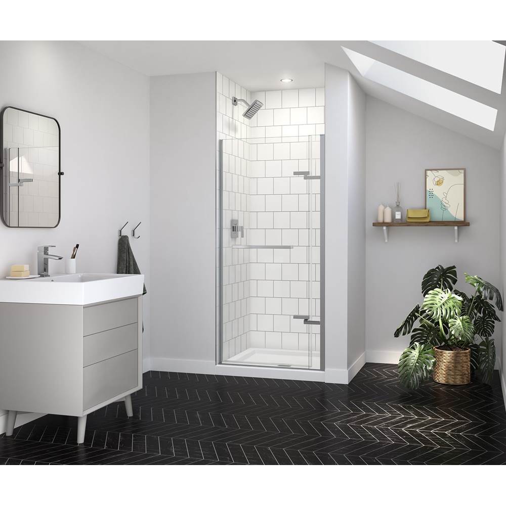 Maax - Reveal Sleek 71 32 1/2-35 1/2 x 71 1/2 in. 8mm Pivot Shower Door for Alcove Installation with Clear glass in Chrome