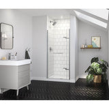 Maax - Reveal Sleek 71 32 1/2-35 1/2 x 71 1/2 in. 8mm Pivot Shower Door for Alcove Installation with Clear glass in Chrome