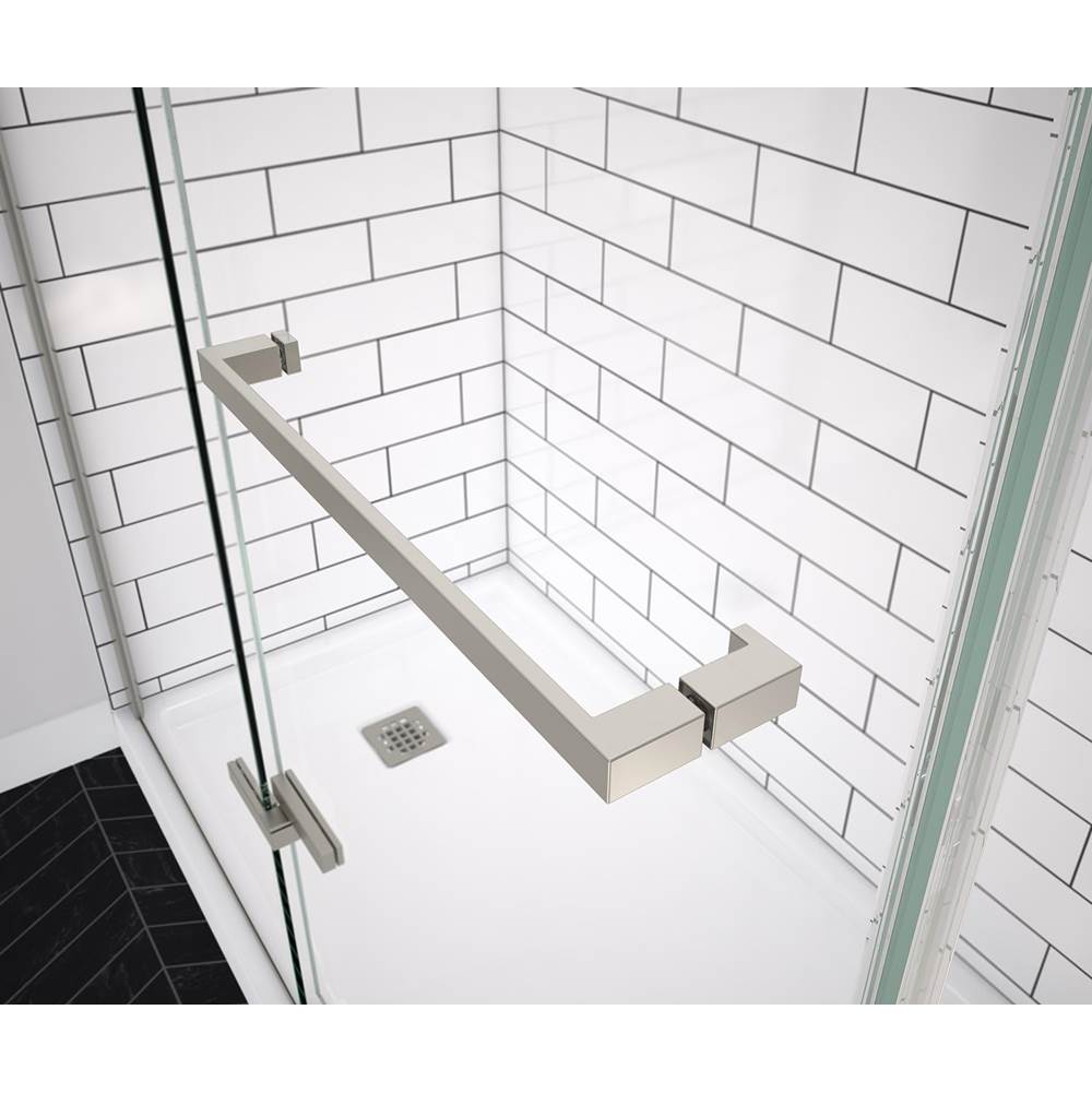Reveal Sleek 71 32 1/2-35 1/2 x 71 1/2 in. 8mm Pivot Shower Door for Alcove Installation with Clear glass in Brushed Nickel