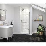 Maax - Reveal Sleek 71 32 1/2-35 1/2 x 71 1/2 in. 8mm Pivot Shower Door for Alcove Installation with Clear glass in Brushed Nickel