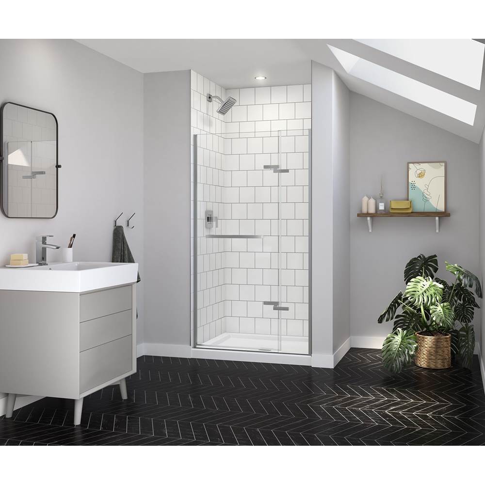 Maax - Reveal Sleek 71 38-41 x 71 1/2 in. 8mm Pivot Shower Door for Alcove Installation with Clear glass in Chrome