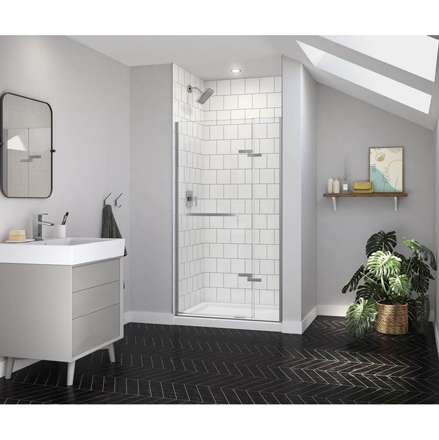 Maax - Reveal Sleek 71 38-41 x 71 1/2 in. 8mm Pivot Shower Door for Alcove Installation with Clear glass in Chrome